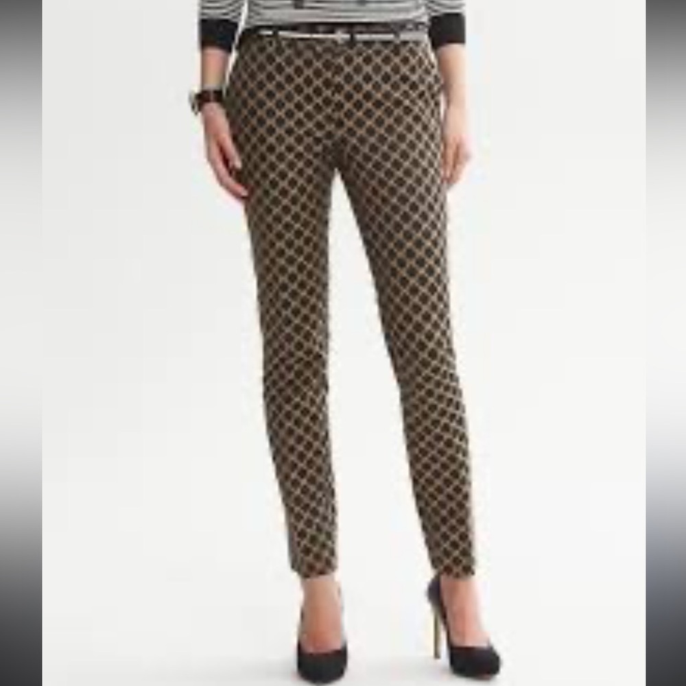 CAMDEN-FIT JACQUARD ANKLE PANT - Size 4